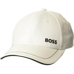 Boss Men's Crisp White Imported Bold Logo Twill Baseball Classic Cap